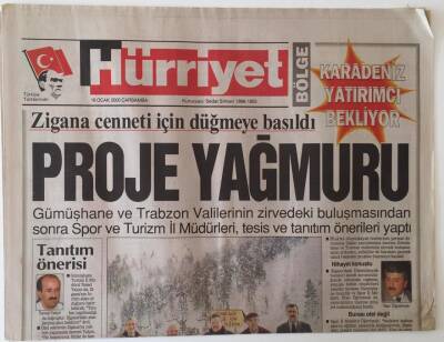 Hürriyet Bölge Gazetesi 19 Şubat 2000 - Zigana Cenneti İçin Düğmeye Basıldı GZ16630 - 1