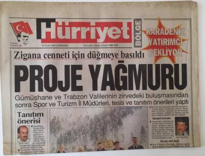 Hürriyet Bölge Gazetesi 19 Şubat 2000 - Zigana Cenneti İçin Düğmeye Basıldı GZ16632 - 1