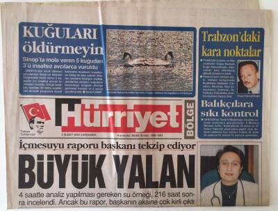 Hürriyet Bölge Gazetesi 2 Şubat 2000 - İçmesuyu Raporu Başkanı Tekzip Ediyor Büyük Yalan GZ16623 - 2