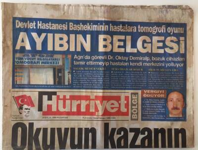 Hürriyet Bölge Gazetesi 20 Eylül 1999 - Trabzon Valisine Fındık Dosyası GZ18132 - 1