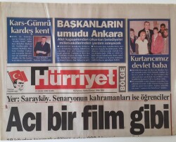 Hürriyet Bölge Gazetesi 21 Ocak 2000 - Başkanların Umudu Ankara GZ16625 - 2