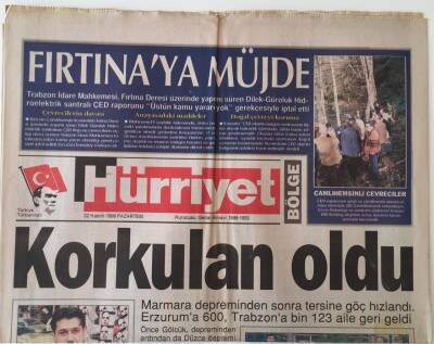 Hürriyet Bölge Gazetesi 22 Kasım 1999 - Marmara Depreminden Sonra Tersine Göç Hızlandı Erzurumdan 600 , Trabzona Bin 123 Aile Geri Geldi GZ16643 - 2