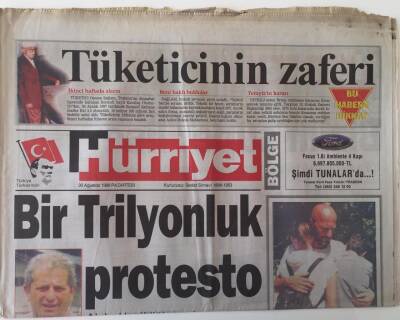 Hürriyet Bölge Gazetesi 30 Ağustos 1999 - Bordo Mavili Ekibin Kaptanı, Takımına Sahip Çıktı Trabzon Sporda Hayat Var GZ16984 - 1