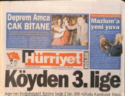 Hürriyet Bölge Gazetesi 4 Haziran 2000 - Rize Zafer Sarhoşu - Karabulak Köyü Futbol Takımı Bir İlke İmza Attı GZ3216 - Gökçekoleksiyon