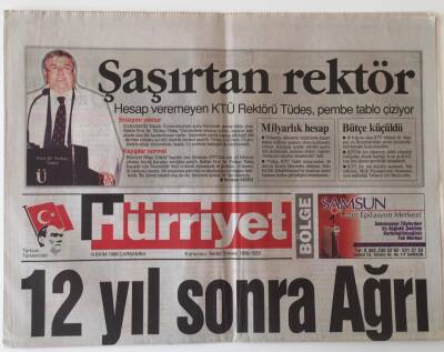 Hürriyet Bölge Gazetesi 6 Ekim 1999 - 12 Yıl Sonra Ağrı , Törer Bitti , Çıkış Serbest.İzmirli Dağcılar 6 Günde 5135 Metreye Ulaştı GZ16644 - 1