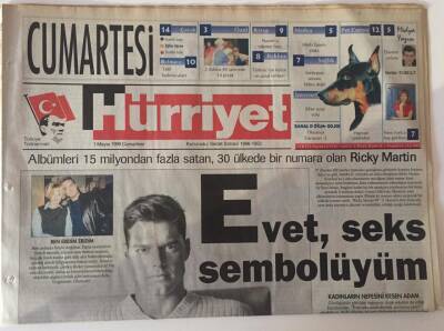 Hürriyet Cumartesi Gazetesi 1 Mayıs 1999 - Albümleri 15 Milyondan Fazla Satan, 30 Ülkede Bir Numara Olan Ricky Martin GZ13684 - 2