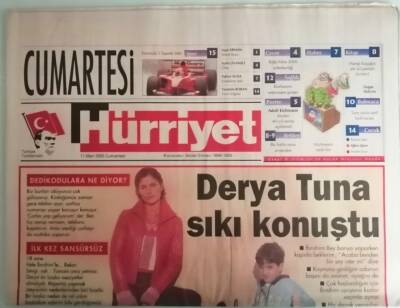 Hürriyet Cumartesi Gazetesi 11 Mart 2000 Derya Tuna Sıkı Konuştu -GZ44841 - 1