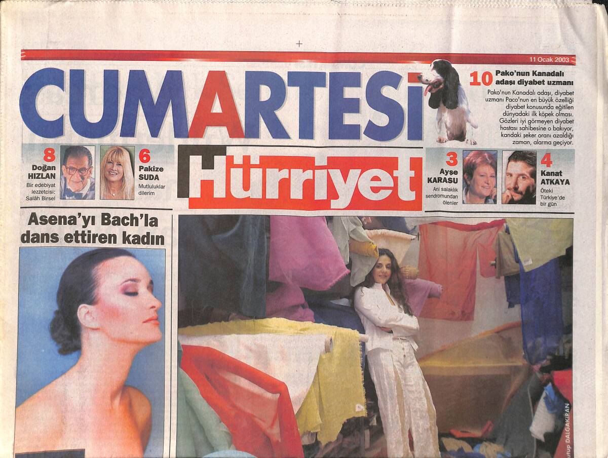 Hürriyet Cumartesi Gazetesi 11 Ocak 2003 - Selda'dan 17 Yıl Arayla Ahmet Kaya - Rafet El Roman Şov GZ3193 - 1