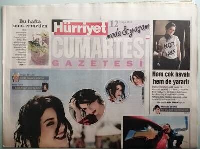 Hürriyet Cumartesi Gazetesi 12 Mayıs 2012 Merve Boluğur Hayatım Film Olsa Adını Kırmızı Ruj Koyardım - GZ44350 - 2