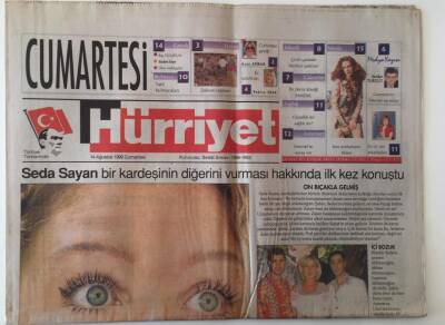Hürriyet Cumartesi Gazetesi 14 Ağustos 1999 - Seda Sayan Bir Kardeşinin Diğerini Vurması Hakkında İlk Kez Konuştu GZ18124 - 1