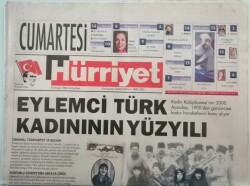 Hürriyet Cumartesi Gazetesi 18 Aralık 1999 Eylemci Türk Kadınının Yüzyılı - GZ44915 - 2