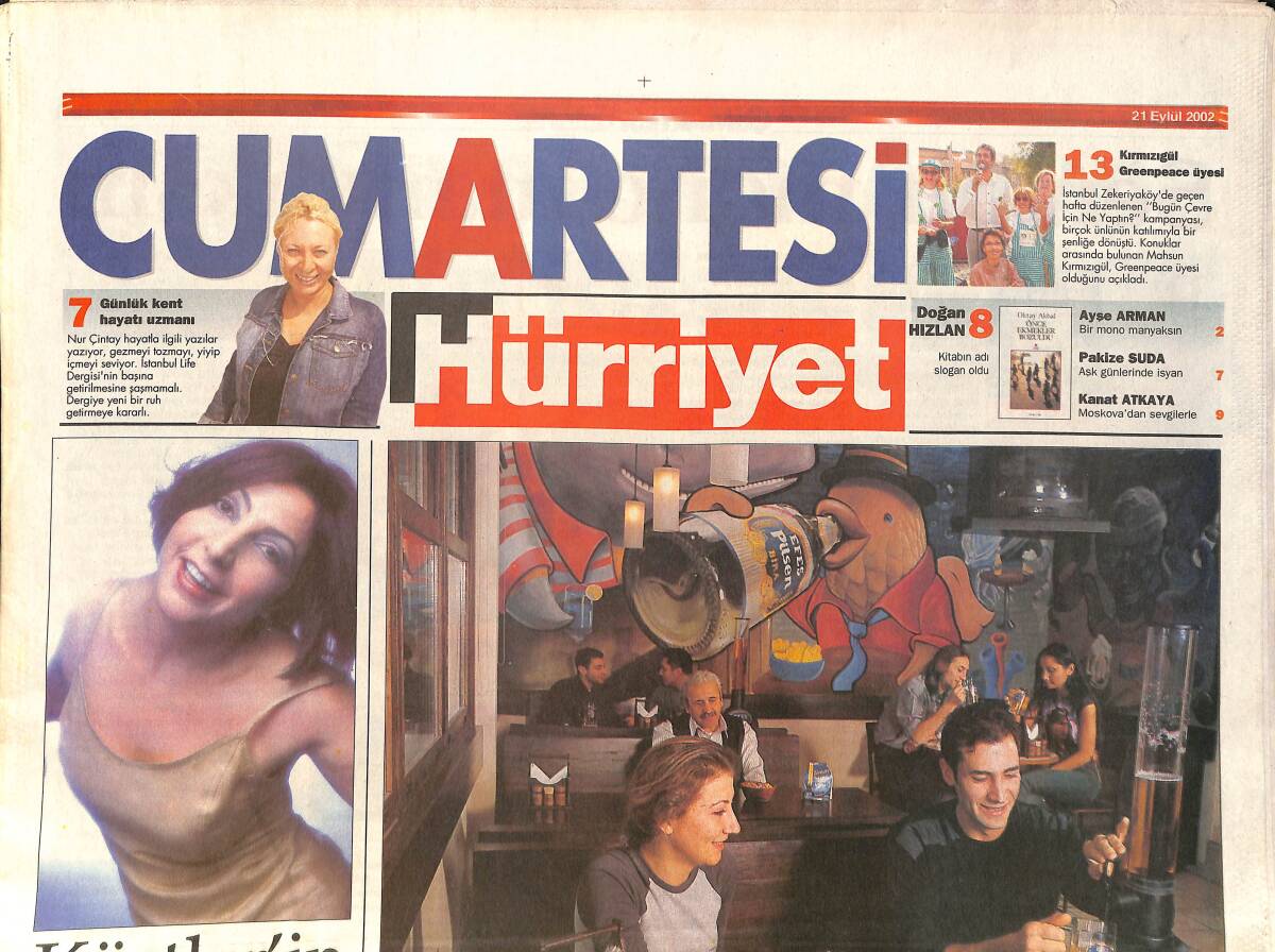 Hürriyet Cumartesi Gazetesi 21 Eylül 2002 - Kürtler'in Sezeni - Yeni Eros Ferro GZ3197 - 1