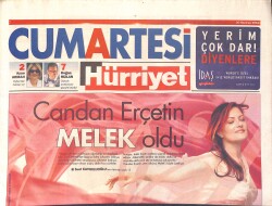 Hürriyet Cumartesi Gazetesi 26 Haziran 2004 - Candan Erçetin Melek Oldu - Boğaz Köprüsüne Ay Yıldız GZ2921 - Gökçekoleksiyon
