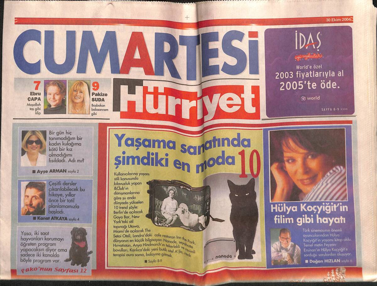 Hürriyet Cumartesi Gazetesi 30 Ekim 2004 - Aldatılan Kariyer Sahibi Kadına Diğer Kadınlardan Mesaj - Hülya Koçyiğit'in Film Gibi Hayatı GZ157437 - 1
