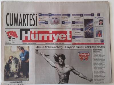 Hürriyet Cumartesi Gazetesi 7 Ağustos 1999 - Mercus Schenkenberg Dünyanın En Ünlü Erkek Top Modeli Günlüğü 50 Bin Dolar GZ16655 - 2