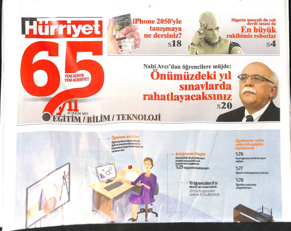 Hürriyet Eğitim/Bilim/Teknoloji Gazetesi 65. Yıl 1 Mayıs 2013 GZ154139 - 1