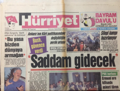 Hürriyet Gazete 15 Nisan 1991 - Saddam Gidecek - GZ12546 - 2
