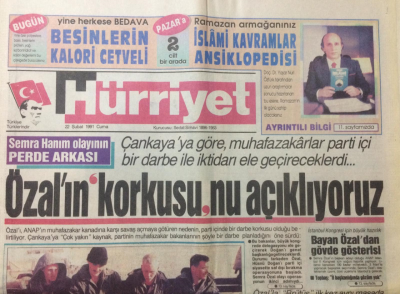 Hürriyet Gazete 22 Şubat 1991 - Özalın Korkusunu Açıklıyoruz - GZ12545 - 1