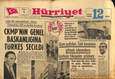 Hürriyet Gazetesi 1 Ağustos 1965 - Rum Polisleri , Türk Kesimine Gitmek İsteyenlere Korkulu Hikayeler Anlatıyor GZ91643 - 1