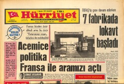 Hürriyet Gazetesi 1 Ağustos 1973 - Makarios : Grivas Türklere Hizmet Ediyor - TOFAŞ'ta Grev Devam Ederken 7 Fabrikada Lokavt Başladı GZ157761 - Gökçekoleksiyon