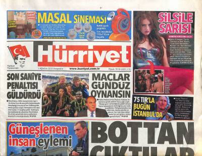 Hürriyet Gazetesi 1 Ağustos 2013 - Biberi Interpol Arıyordu - Roger Waters 75 Tırla Bugün İstanbulda GZ115907 - 1