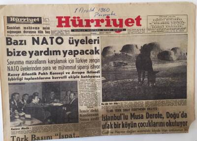 Hürriyet Gazetesi 1 Aralık 1960 - Bazı NATO Üyeleri Bize Yardım Yapacak , Üniversitede 2. Af İhtimali GZ16438 - 1
