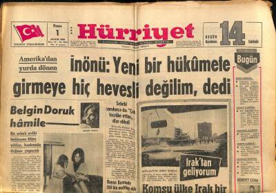 Hürriyet Gazetesi 1 Aralık 1963 - Belgin Doruk Hamile GZ81610 - 1
