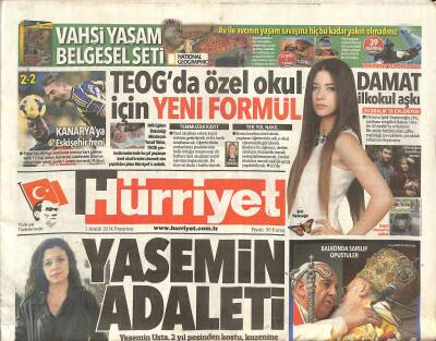 Hürriyet Gazetesi 1 Aralık 2014 - İmralı Tarih Verdi - Kral Togbenin Tacı Çalındı GZ125414 - 1