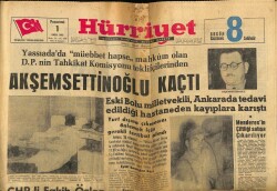 Hürriyet Gazetesi 1 Ekim 1962 - Akşemsettinoğlu Kaçtı GZ72624 - 1