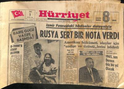 Hürriyet Gazetesi - 1 Eylül 1964 - Rusya Sert Bir Nota Verdi GZ110282 - 1