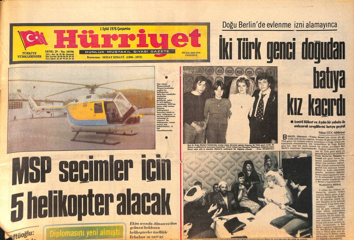 Hürriyet Gazetesi 1 Eylül 1976 - Fenerbahçe Fiyaka Yaptı 4-2 - Nurgün Öğretmen Kardeşlerinin Gözü Önünde Boğularak Öldü GZ158221 - 1