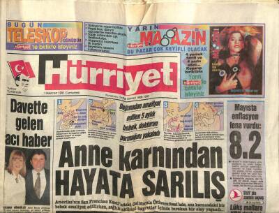 Hürriyet Gazetesi 1 Haziran 1991 - Doğmadan Ameliyat Edilen Bebek Doktorun Parmağını Yakaladı GZ61779 - 1