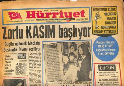 Hürriyet Gazetesi 1 Kasım 1970 - Bugün Açılacak Mecliste Başkanlık Divanı Seçiliyor GZ86633 - 1
