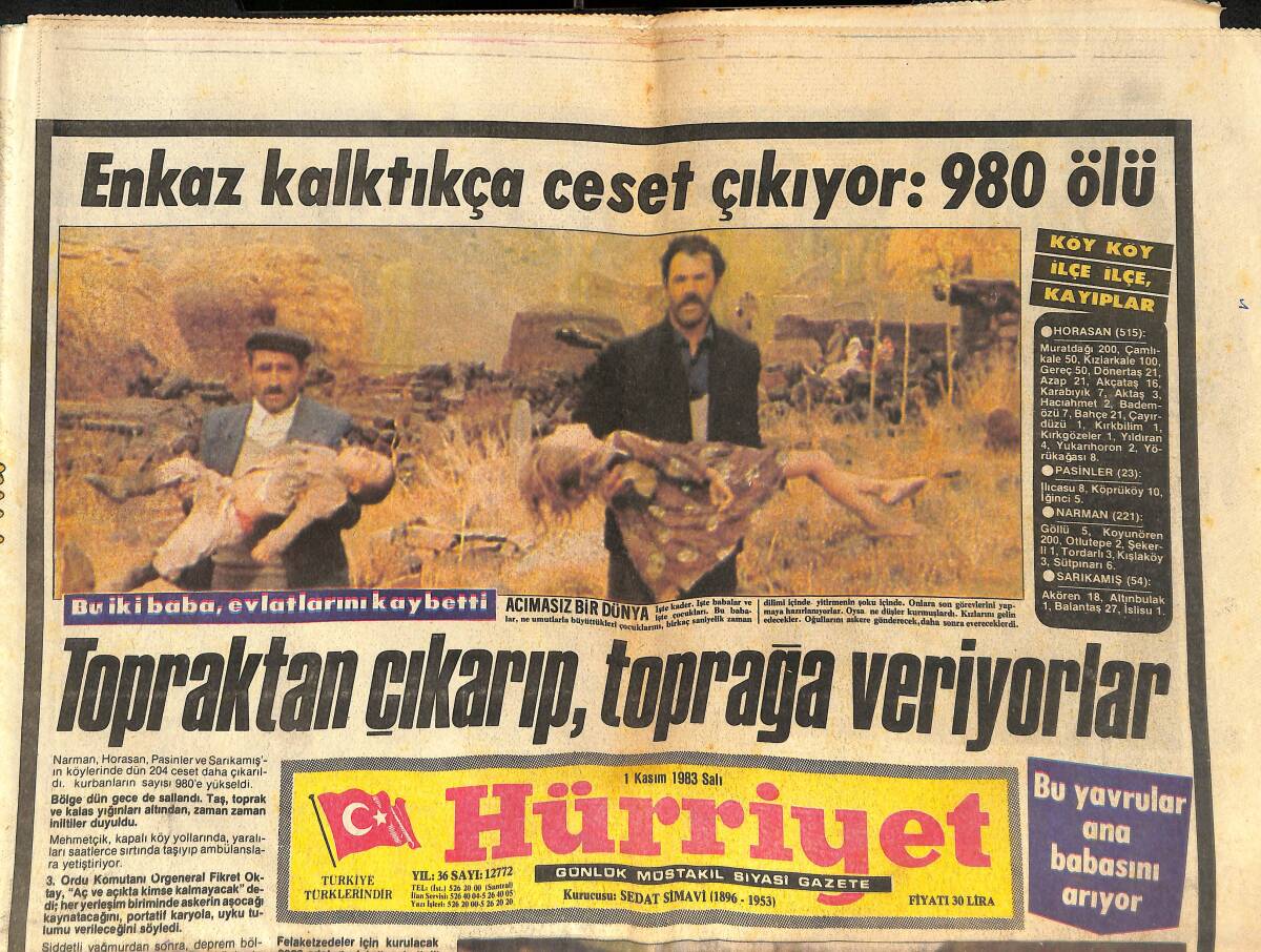 Hürriyet Gazetesi 1 Kasım 1983 - Devlet Yarayı Sarıyor - Ajda Pekkan Çocuklarla Çocuklaştı GZ142537 - 1