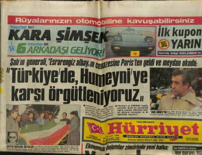 Hürriyet Gazetesi 1 Kasım 1986 - Şahın Generali , Esrarengiz Albay ın Cenazesine Paristen Geldi Ve Meydan Okudu GZ88228 - 1