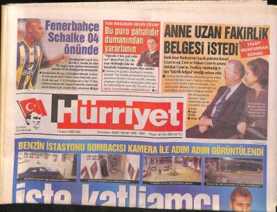 Hürriyet Gazetesi 1 Kasım 2005 - Benzin İstasyonu Bombacısı Kamera İle Adım Adım Görüntülendi GZ91993 - 1