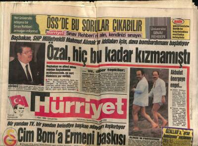 Hürriyet Gazetesi 1 Mart 1989 - Turgut Özal Hiç Bu Kadar Kızmamıştı GZ61745 - 2