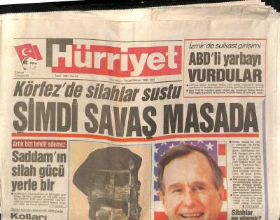 Hürriyet Gazetesi 1 Mart 1991 - Özalın Kafasındaki Yeni ANAP - Körfezde Silahlar Sustu GZ122899 - 1