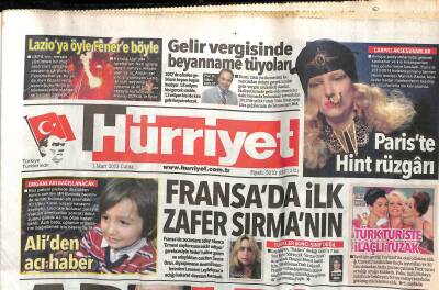 Hürriyet Gazetesi 1 Mart 2013 - İşte İmralı Tutanakları - Pariste Hint Rüzgârı GZ115901 - 1