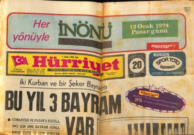 Hürriyet Gazetesi 1 Ocak 1974 - İsmet Paşasız İlk Yıl GZ76824 - 1