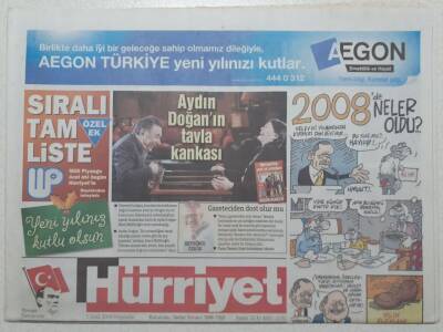 Hürriyet Gazetesi 1 Ocak 2009 - Melih Gökçekin Yüzü Güldü GZ52997 - 1