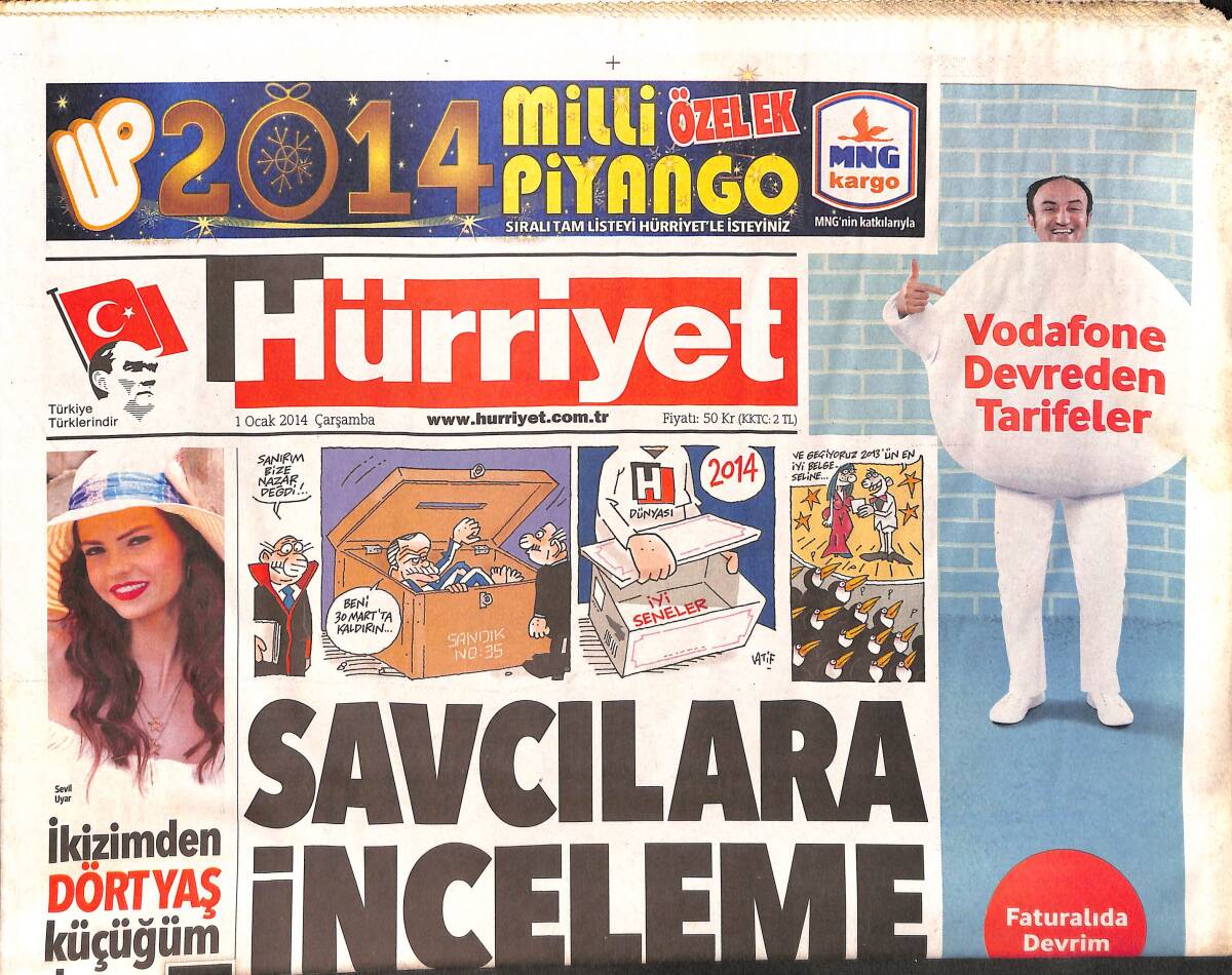 Hürriyet Gazetesi 1 Ocak 2014 - Yılın Futbolcusu : Messi - Asgari Ücrette Yaş Limiti Kalktı GZ160190 - 1