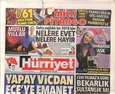 Hürriyet Gazetesi 1 Ocak 2018 - Cem Yılmaza Göre Bekarlık Sultanlık Mı ? GZ84380 - 1