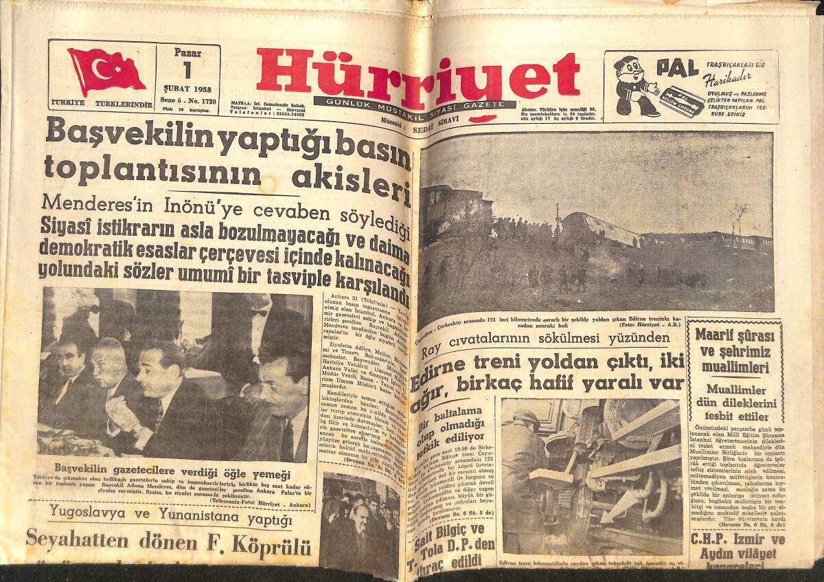 Hürriyet Gazetesi 1 Şubat 1958 - İtalyan Hakemi Silvano Ermano Bir Kazada Öldü - Tabutluk Ve Ölüm Hücreleri Meselesi GZ146469 - 1