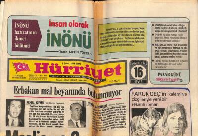 Hürriyet Gazetesi 1 Şubat 1974 - Bebek Belediye Gazinosu Zeki Müren Reklamı GZ81851 - 1