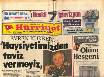 Hürriyet Gazetesi 1 Şubat 1982 - Meryl Streep Ve Henry Fonda En İyi Oyuncu Seçildi - Evren Kükredi Haysiyetimizden Taviz Vermeyiz GZ117506 - 1