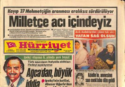 Hürriyet Gazetesi 1 Şubat 1985 - Kayıp 32 Mehmetçiğin Aranması Aralıksız Sürdürülüyor GZ84617 - 1