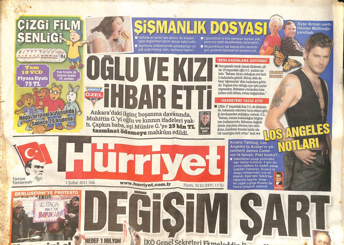 Hürriyet Gazetesi 1 Şubat 2011 - Kıvanç Tatlıtuğ'un Los Angeles Notları - Anadolu'nun Arkeoloji Atlası GZ160096 - 1