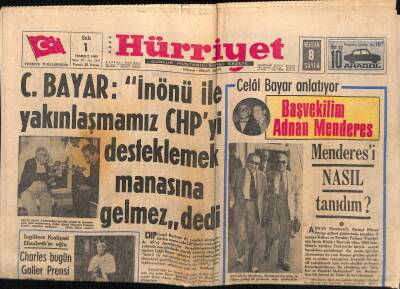 Hürriyet Gazetesi 1 Temmuz 1969-Cezayirde Hapiste Olan Eski Kongo Başbakanı Çombe Öldü-Kraliçe Elizabethin Oğlu Charles Bugün Galler Prensi Seçiliyor GZ117522 - 1