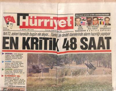 Hürriyet Gazetesi 10 Ağustos 1990 - ABD , Çokuluslu Güç İçin Atakta - Irak , Brütüsünü Bekliyor GZ119101 - 1